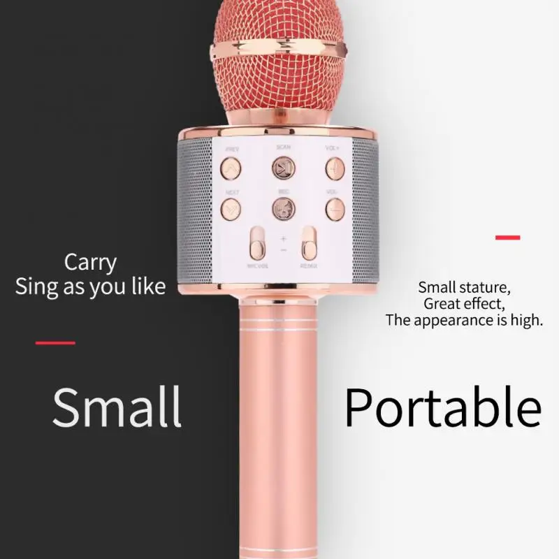 WS858 Bluetooth-compatible Wireless Microphone Home Karaoke Microphones Speaker Handheld Music Player Singing Recorder KTV
WS858 Bluetooth-compatible Wireless Microphone Home Karaoke Microphones Speaker Handheld Music Player Singing Recorder KTV