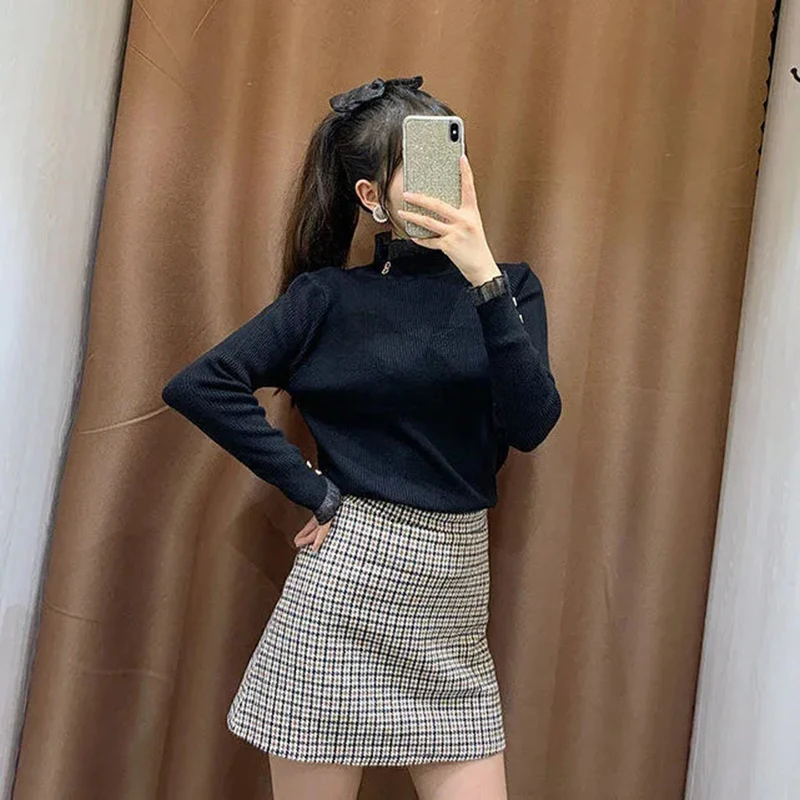 2021 new lace sweater women High-neck sweater autumn and winter thick slim-fit warm top Featured button pullover women's sweater
2021 new lace sweater women High-neck sweater autumn and winter thick slim-fit warm top Featured button pullover women's sweater
