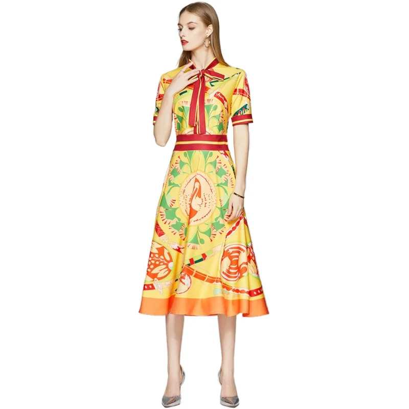 Simgent Yellow Dress Women Bow Neck A Line Printing Midi Blouse Summer Dress Women Ropa Mujer Verano 2020 Vestidos Jurk SG06128
Simgent Yellow Dress Women Bow Neck A Line Printing Midi Blouse Summer Dress Women Ropa Mujer Verano 2020 Vestidos Jurk SG06128