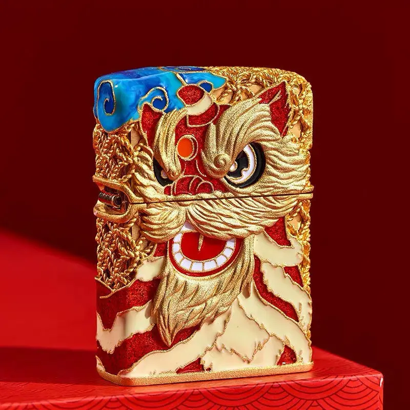 Kerosene Lighter 2021 Fortune Lion Dance Copper Windproof Personalized Gift Gold Plated Heavy Armor Thickened Shell
Kerosene Lighter 2021 Fortune Lion Dance Copper Windproof Personalized Gift Gold Plated Heavy Armor Thickened Shell