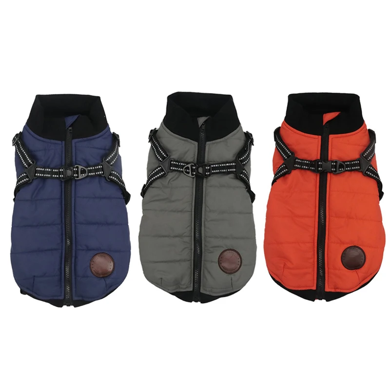 2 in 1 Pet Winter Waterproof Skiing Costume Sleeveless Cotton Padded Zipper Jacket Coat With Durable Chest Strap Harness For Dog
2 in 1 Pet Winter Waterproof Skiing Costume Sleeveless Cotton Padded Zipper Jacket Coat With Durable Chest Strap Harness For Dog