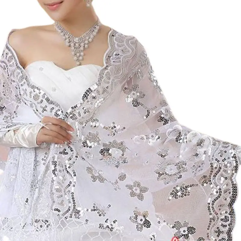New Bride Wedding Dress Women Cheongsam Shawl White Lace Embroidered Sequins Long Shawls U90E
New Bride Wedding Dress Women Cheongsam Shawl White Lace Embroidered Sequins Long Shawls U90E