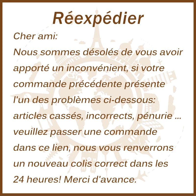 This link is for the customer who receive the defective order and needs us reship an new order
This link is for the customer who receive the defective order and needs us reship an new order