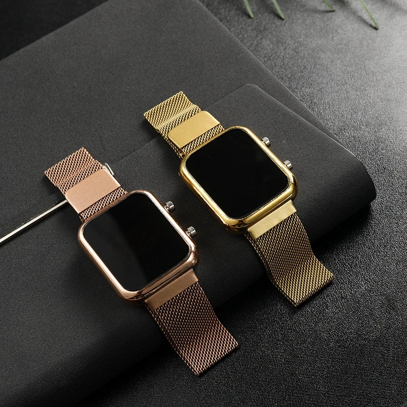 5PCS /Set Luxury Black Stainless Steel Magnet Buckle Watches For Women Fashion Gold Led Digital Dial Simple Men Dress Clock
5PCS /Set Luxury Black Stainless Steel Magnet Buckle Watches For Women Fashion Gold Led Digital Dial Simple Men Dress Clock