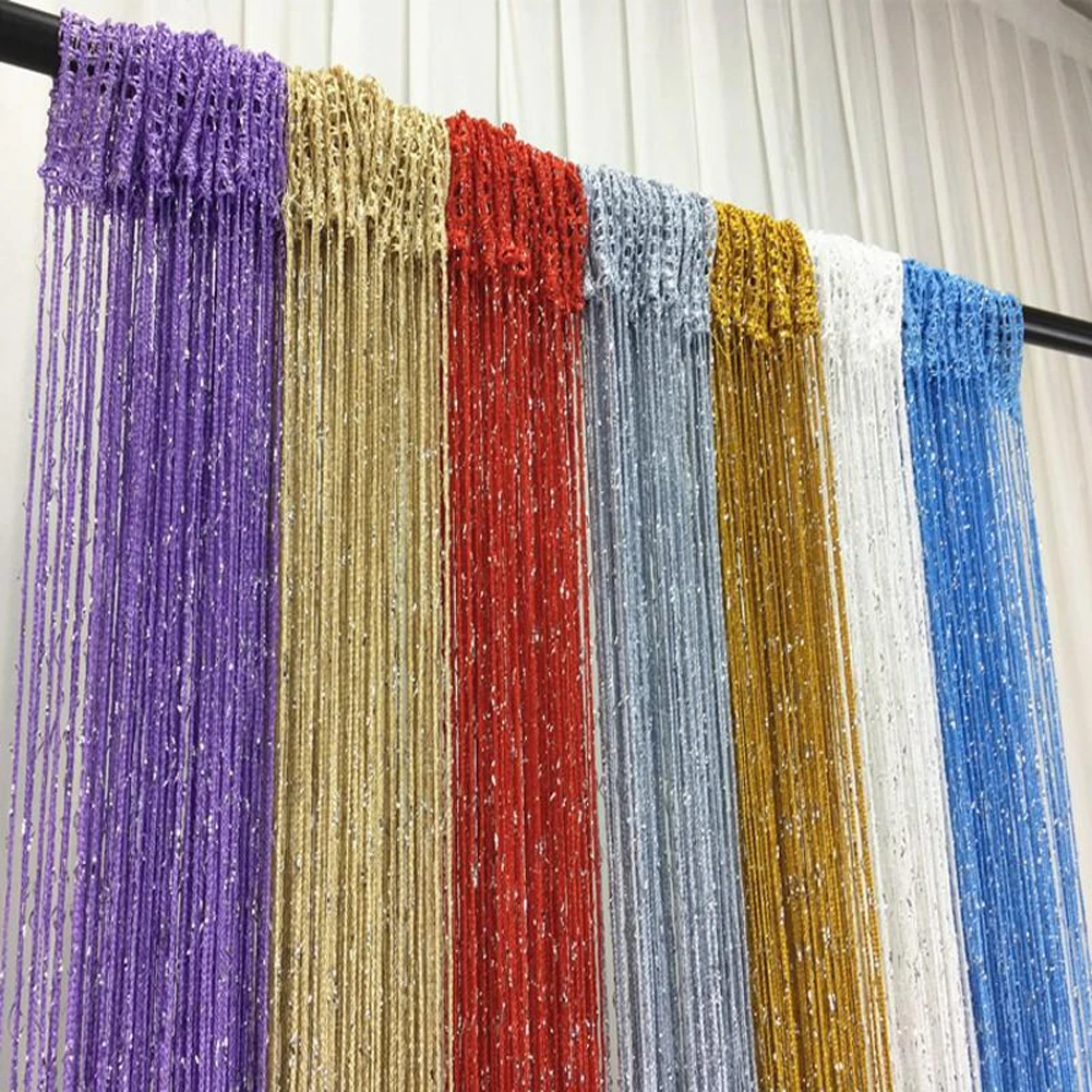 Glitter Fringe String Curtain Shiny Tassel Flash Silver Line String Curtain Window Panel Room Divider Fly Screen Door Hanging
Glitter Fringe String Curtain Shiny Tassel Flash Silver Line String Curtain Window Panel Room Divider Fly Screen Door Hanging
