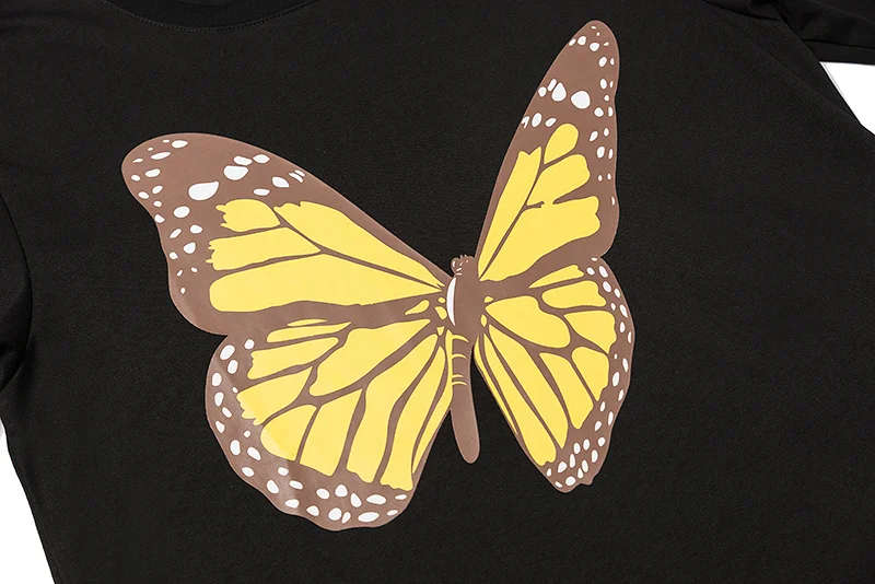 Palm angels Fashionable all-match personality beautiful butterfly print T-shirt 
Palm angels Fashionable all-match personality beautiful butterfly print T-shirt