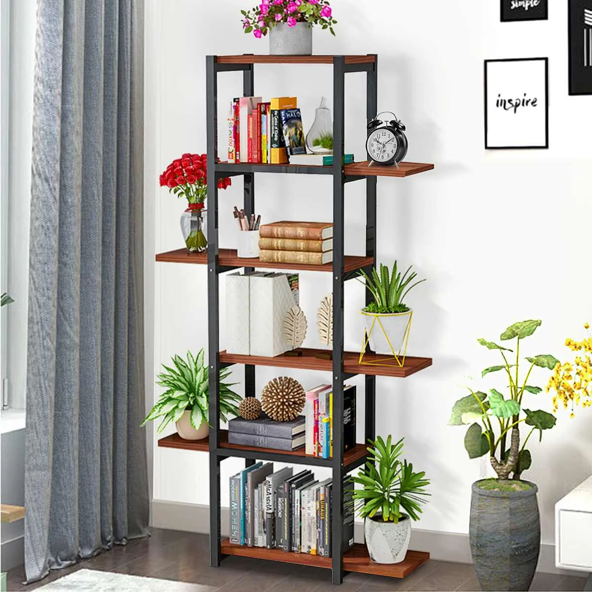 6 Tiers Wooden Storage Rack Modern Bookshelf Flowers Pots Stand Balcony Plant Shelves Display Rack for Home Office Garden Decor
6 Tiers Wooden Storage Rack Modern Bookshelf Flowers Pots Stand Balcony Plant Shelves Display Rack for Home Office Garden Decor
