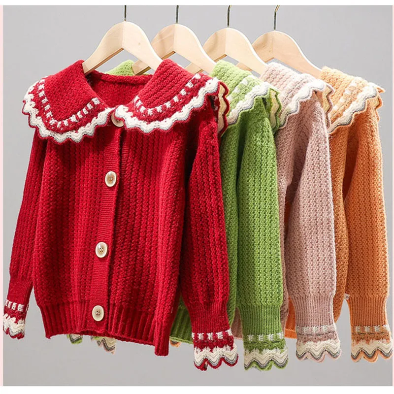 4 Colors Knitting Coats For Kids Single Breasted Peter Pen Collar Sweater Jakcets Clothing New 2021 Autumn Tops Children Clothes
4 Colors Knitting Coats For Kids Single Breasted Peter Pen Collar Sweater Jakcets Clothing New 2021 Autumn Tops Children Clothes