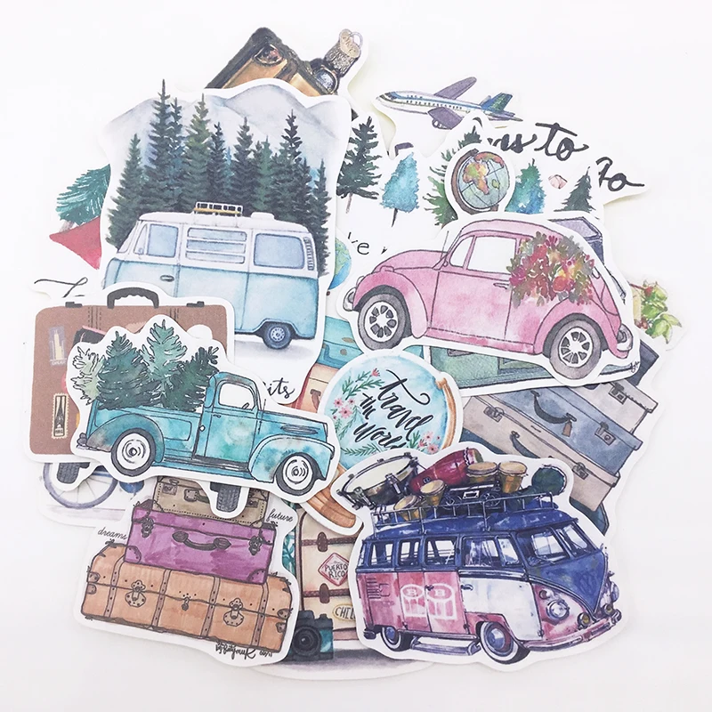 24 шт./упак. ручная рисованная елка для автобуса Forest Car Sticker DIY Craft альбом