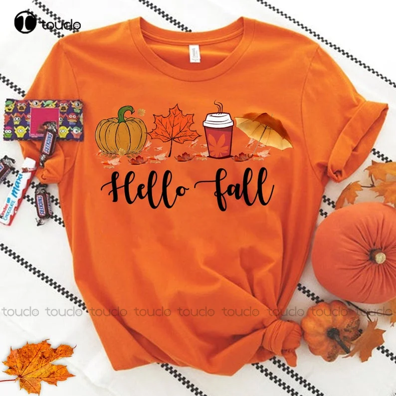 Осенняя рубашка Hello Fall с листьями, яркая Осенняя футболка для влюбленных на День Благодарения, Аниме футболки, модная забавная Новинка
Осенняя рубашка Hello Fall с листьями, яркая Осенняя футболка для влюбленных на День Благодарения, Аниме футболки, модная забавная Новинка