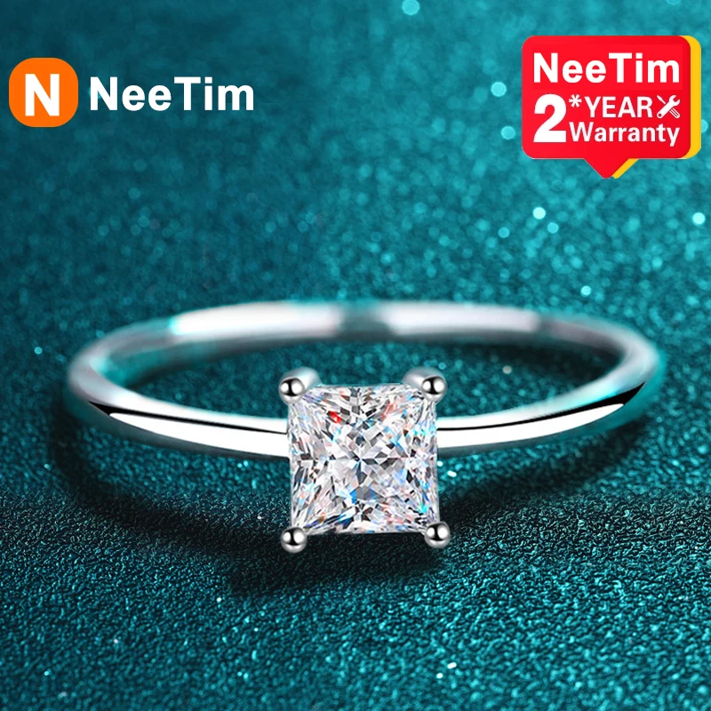 NeeTim 0.6 Carat Princess Moissanite Engagement Ring Women Proposal Bridal Rings Sterling Silver Wedding Band with Certificate 
NeeTim 0.6 Carat Princess Moissanite Engagement Ring Women Proposal Bridal Rings Sterling Silver Wedding Band with Certificate