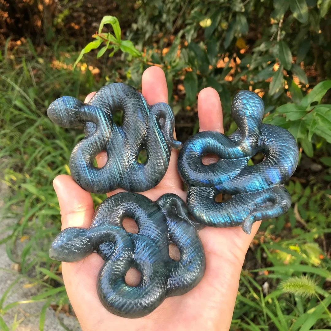 85mm Snake Statue labradorite Natural Stone Carved Home Decoration Healing Crystal Figurine Spiritual Gemstone Omament 1pcs
85mm Snake Statue labradorite Natural Stone Carved Home Decoration Healing Crystal Figurine Spiritual Gemstone Omament 1pcs