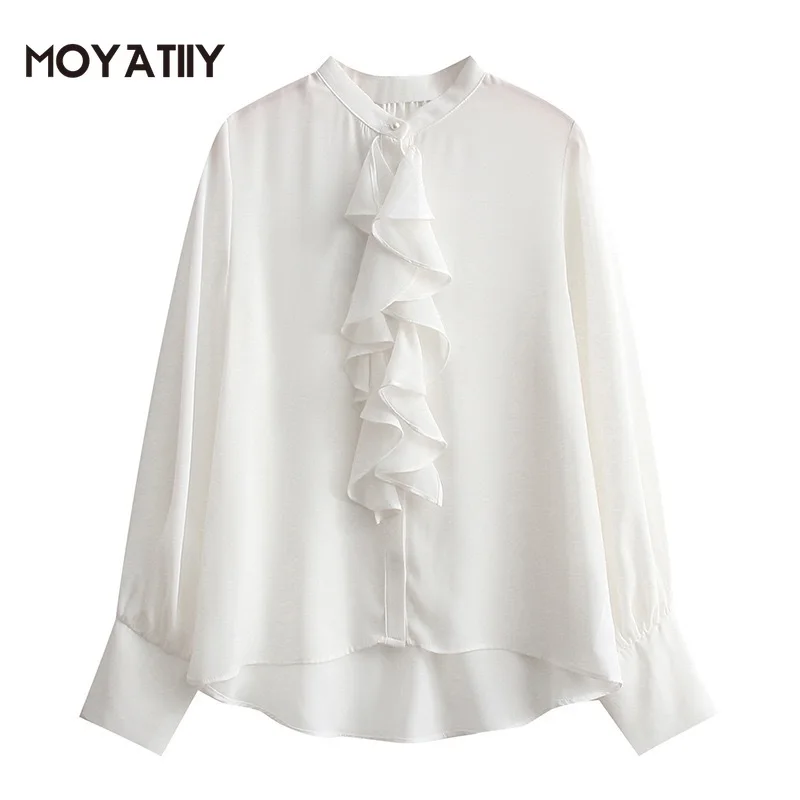 MOYATIIY Women 2021 Fashion with Tie Bowknot Blouse Vintage Office Lady Ruffle Shirts Asymmetry Design Female Tops
MOYATIIY Women 2021 Fashion with Tie Bowknot Blouse Vintage Office Lady Ruffle Shirts Asymmetry Design Female Tops