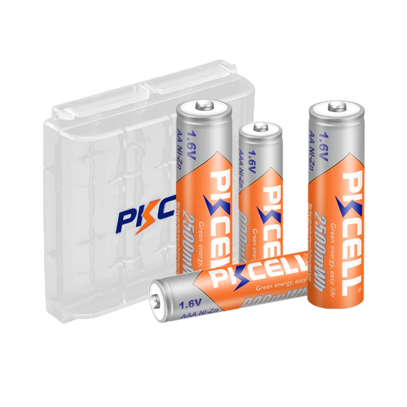 PKCELL 2Pcs AA Rechargeable Batteries 2500MWH+2Pcs 900MWH 1.6V NIZN AAA Rechargeable Battery with 1PC AA/AAA Battery Box holder
PKCELL 2Pcs AA Rechargeable Batteries 2500MWH+2Pcs 900MWH 1.6V NIZN AAA Rechargeable Battery with 1PC AA/AAA Battery Box holder