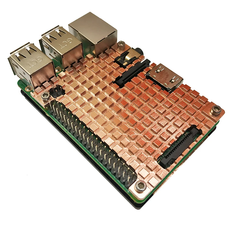 Raspberry Pi 3 Mode Copper Heatsink Protective Case Passive Cooling Protective Shell Metal Enclosure for Raspberry Pi 3/3B+ Mod
Raspberry Pi 3 Mode Copper Heatsink Protective Case Passive Cooling Protective Shell Metal Enclosure for Raspberry Pi 3/3B+ Mod