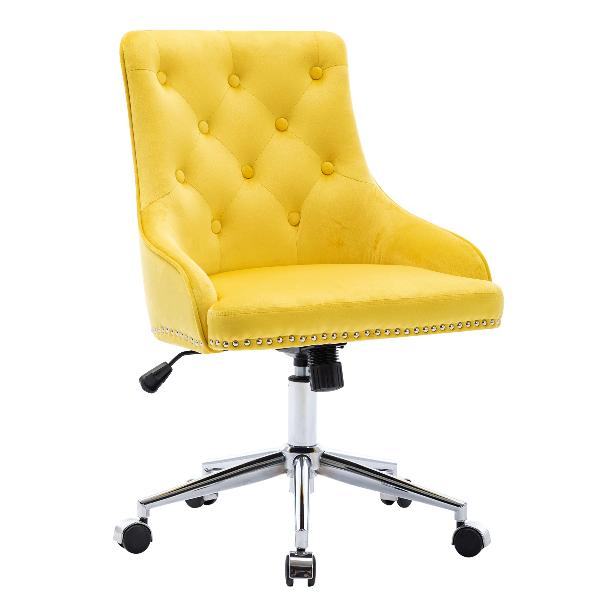 

Chair Office Desk Chair with Mid-Back Modern Tufted Velvet Computer Chair Swivel Height Adjustable Accent Chair with Wheels