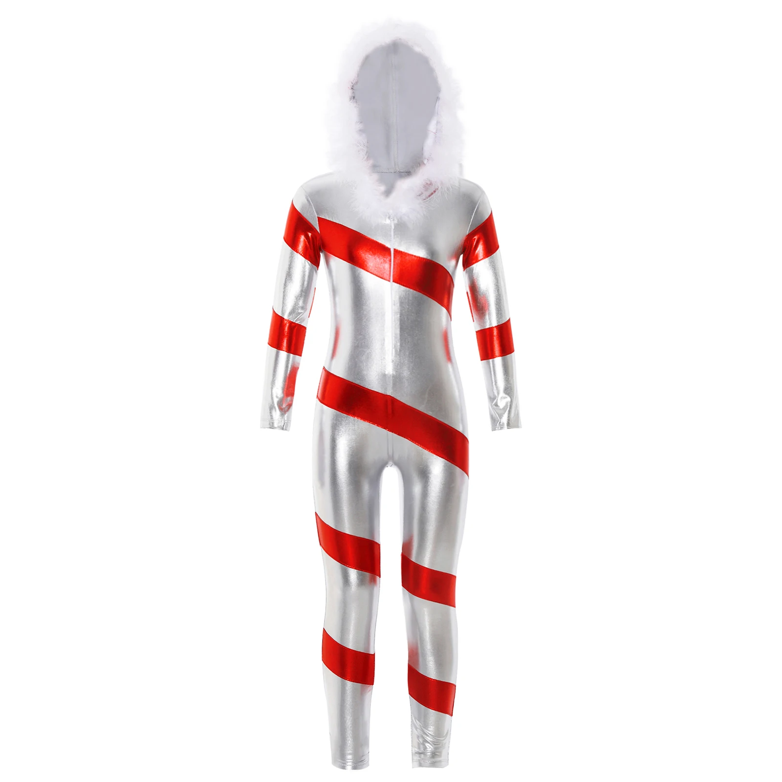 Unisex Kids Xmas Dress Up Hooded Unitard Full Bodysuits Long Sleeve Feather Trim Striped Candy Cane Jumpsuit Christmas Costumes
Unisex Kids Xmas Dress Up Hooded Unitard Full Bodysuits Long Sleeve Feather Trim Striped Candy Cane Jumpsuit Christmas Costumes