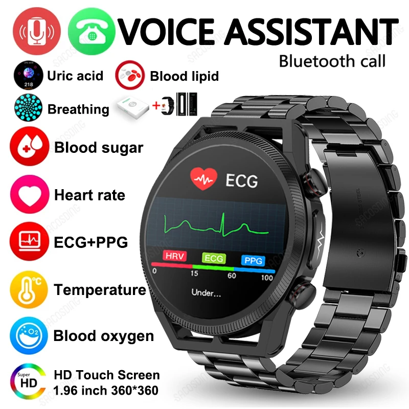 Health Smart Watch Blood Sugar Blood Lipid Uric Acid HRV Monitor ECG+PPG 360*360 HD Bluetooth Call Smartwatch For Huawei Xiaomi
Health Smart Watch Blood Sugar Blood Lipid Uric Acid HRV Monitor ECG+PPG 360*360 HD Bluetooth Call Smartwatch For Huawei Xiaomi