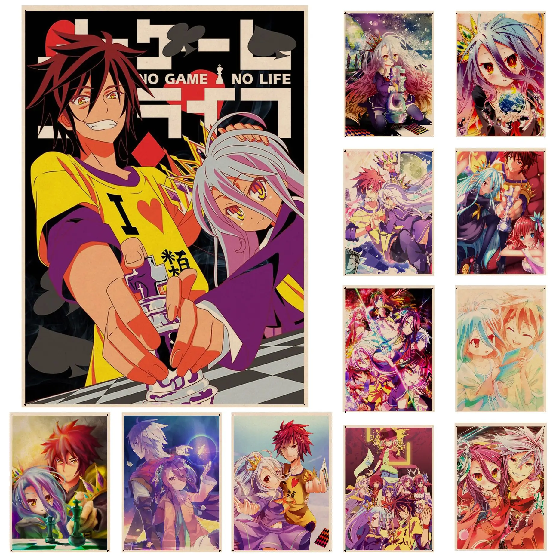 Classic Anime No Game No Life DIY poster Kraft Paper Sticker Home Bar Cafe Stickers Wall Painting
Classic Anime No Game No Life DIY poster Kraft Paper Sticker Home Bar Cafe Stickers Wall Painting