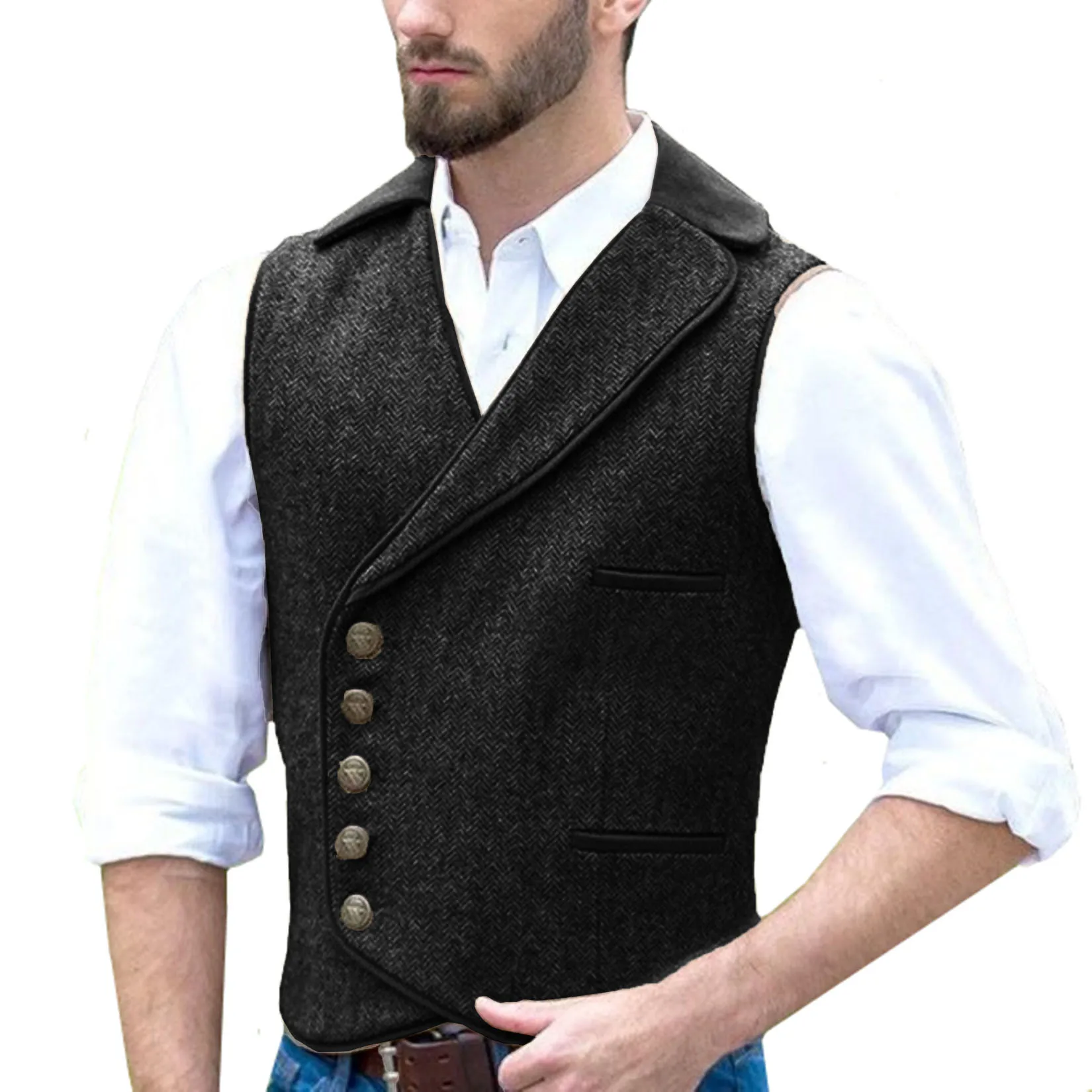 Men's Suit Vest Lapel Steampunk Retro Slim Fit Sleeveless Jacket Waistcoat for Men
Men's Suit Vest Lapel Steampunk Retro Slim Fit Sleeveless Jacket Waistcoat for Men
