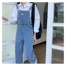 Jeans autumn and winter clothes large size fat mm fashionable design sense overalls high waist loose overalls S-5xl200jin