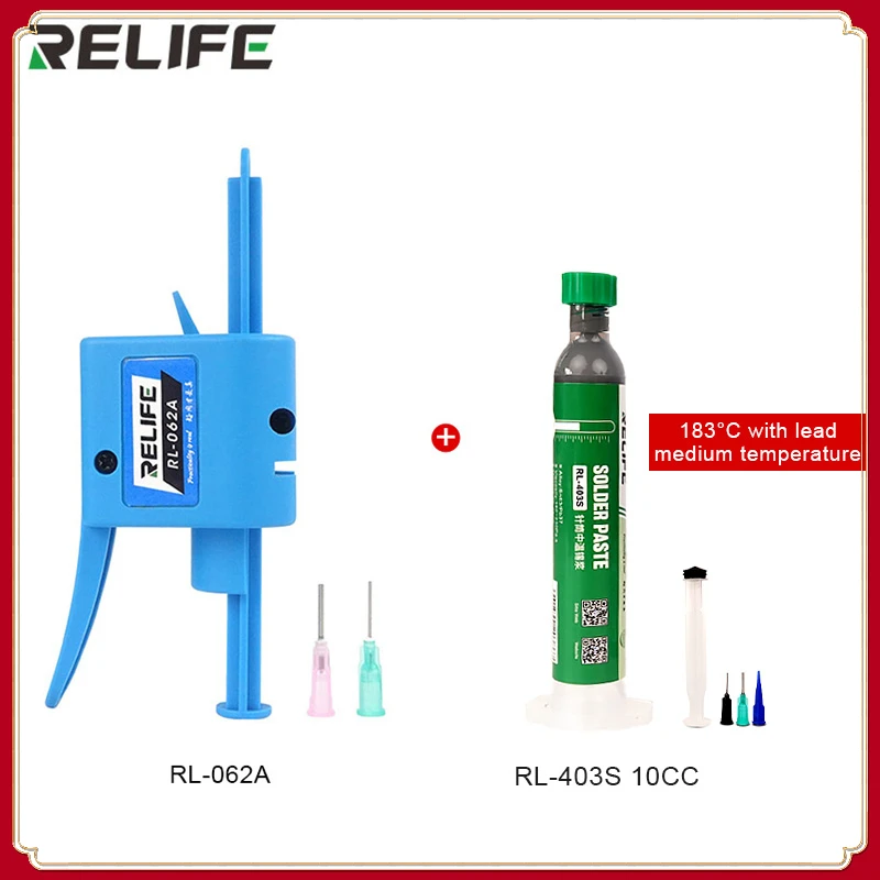 RELIFE RL-062A/Flux 10CC 183℃/138℃/ 227℃/Solder Paste Welding Paste Tin Liquid BGA Soldering Fluxes for PCB BGA Rework Repair
RELIFE RL-062A/Flux 10CC 183℃/138℃/ 227℃/Solder Paste Welding Paste Tin Liquid BGA Soldering Fluxes for PCB BGA Rework Repair