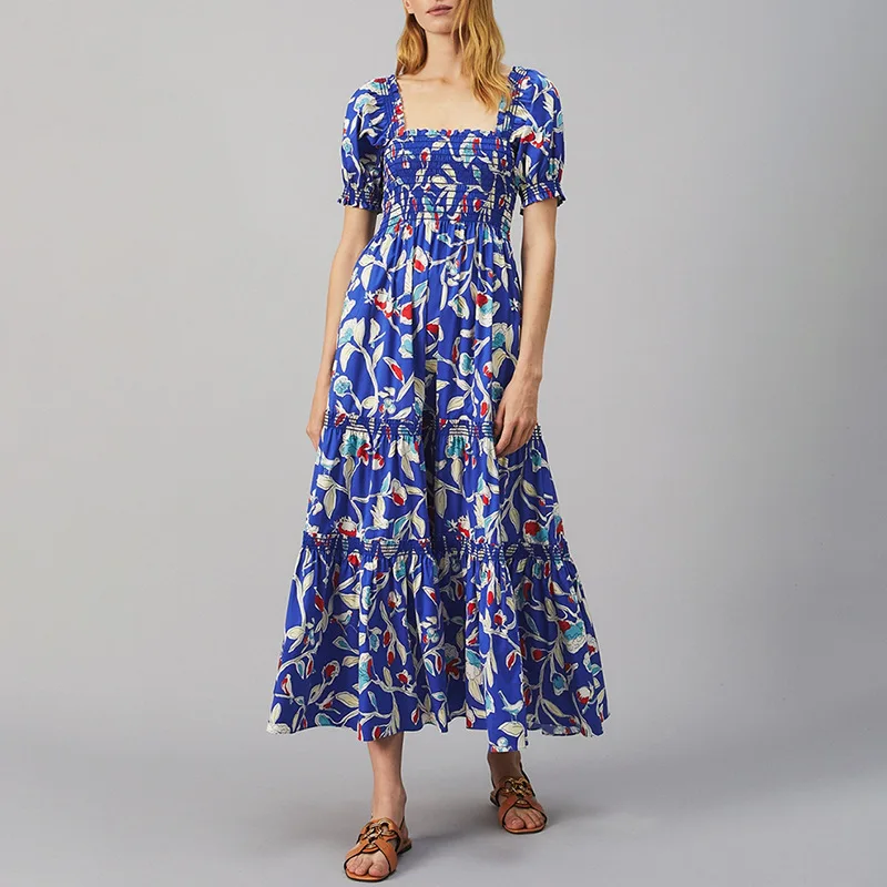 Senior Print Blue Women's 2022 Spring And Summer New Bubble Sleeve Square Smell Tube Top Holiday Length Dress
Senior Print Blue Women's 2022 Spring And Summer New Bubble Sleeve Square Smell Tube Top Holiday Length Dress