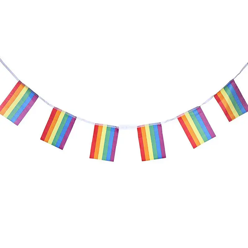 

5m 20pcs Rainbow Flag Strings Colorful Rainbow Peace Flags Banner LGBT Pride LGBT Flag Lesbian Gay Right Parade Hanging Bunting