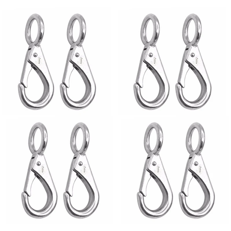 8Pcs Stainless Steel 316 Rigid Loaded Fixed Eye Spring Clip Snap Hook Carabiner Marine Hardware Accessories For Boats
8Pcs Stainless Steel 316 Rigid Loaded Fixed Eye Spring Clip Snap Hook Carabiner Marine Hardware Accessories For Boats