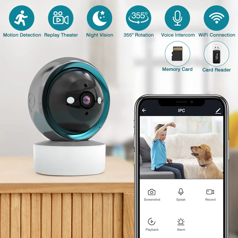 1080P Shaking Head WiFi Camera Digital Night Vision Camcorder Home Monitoring Security 360° Tracking Alarm Surveillance Cameras
1080P Shaking Head WiFi Camera Digital Night Vision Camcorder Home Monitoring Security 360° Tracking Alarm Surveillance Cameras