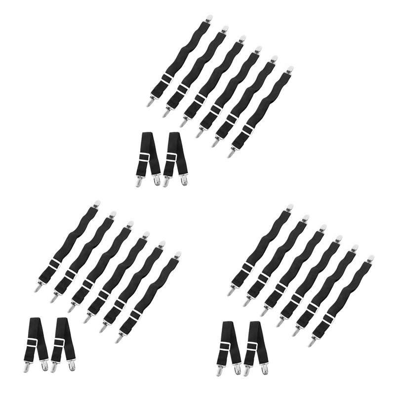 24Pcs Sheet Straps Suspenders Band Adjustable Bed Corner Holder Elastic Fasteners Clips Grippers Mattress Pad Black
24Pcs Sheet Straps Suspenders Band Adjustable Bed Corner Holder Elastic Fasteners Clips Grippers Mattress Pad Black