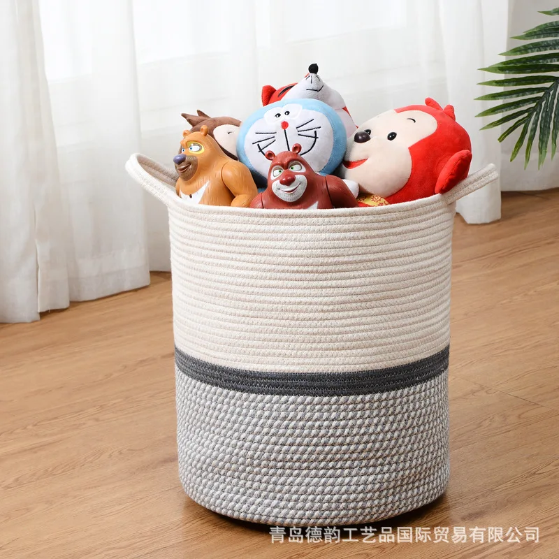 New Cotton Rope Woven Storage Basket Toy Clothes Sorting Storage Basket Foreign Trade Cotton Rope Basket Dirty Clot 
New Cotton Rope Woven Storage Basket Toy Clothes Sorting Storage Basket Foreign Trade Cotton Rope Basket Dirty Clot
