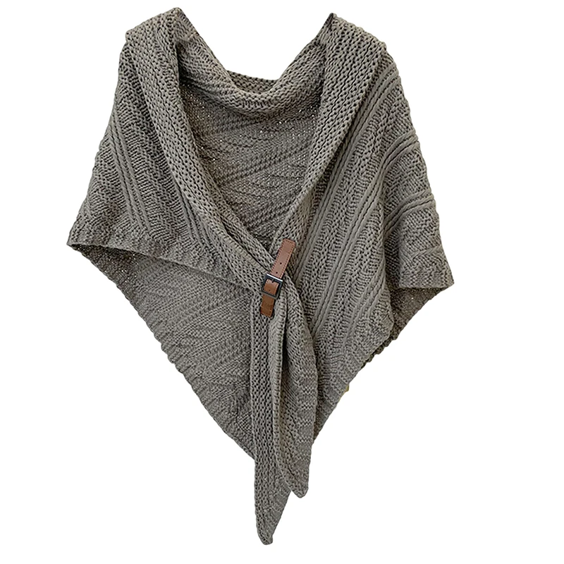 Solid Triangle Scarf Ponchos Women Winter Knitted Capes Tippet Office Warm Shawl Wraps Belt-Lock Shrug Szalik Zimowy Stole Large
Solid Triangle Scarf Ponchos Women Winter Knitted Capes Tippet Office Warm Shawl Wraps Belt-Lock Shrug Szalik Zimowy Stole Large