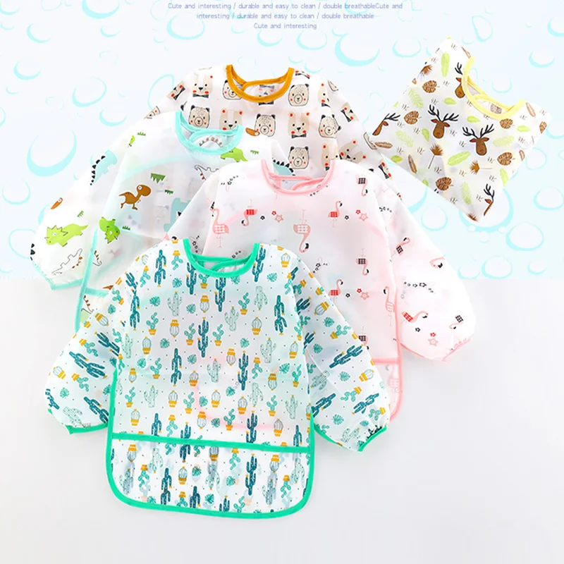 Baby Bandana Waterproof Bibs Cute Cartoon Drawing Long Sleeve Apron for Boys Gilrs Eating Children Self Feeding Burp Cloths
Baby Bandana Waterproof Bibs Cute Cartoon Drawing Long Sleeve Apron for Boys Gilrs Eating Children Self Feeding Burp Cloths
