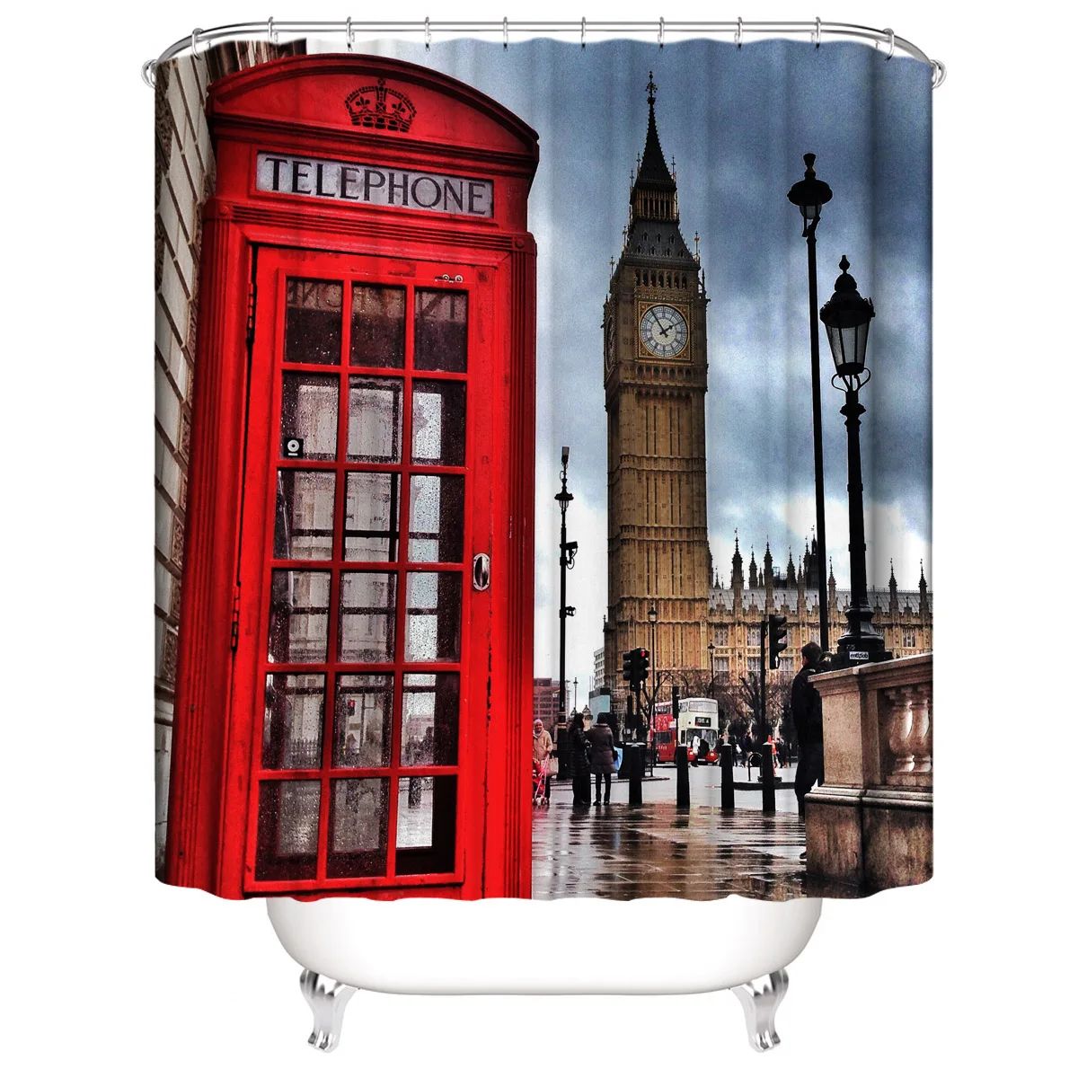 London Street Scenery Shower Curtain Vintage Old Street Big Ben Red Call Box Waterproof Fabric Bathroom Decor with Hooks Screen
London Street Scenery Shower Curtain Vintage Old Street Big Ben Red Call Box Waterproof Fabric Bathroom Decor with Hooks Screen