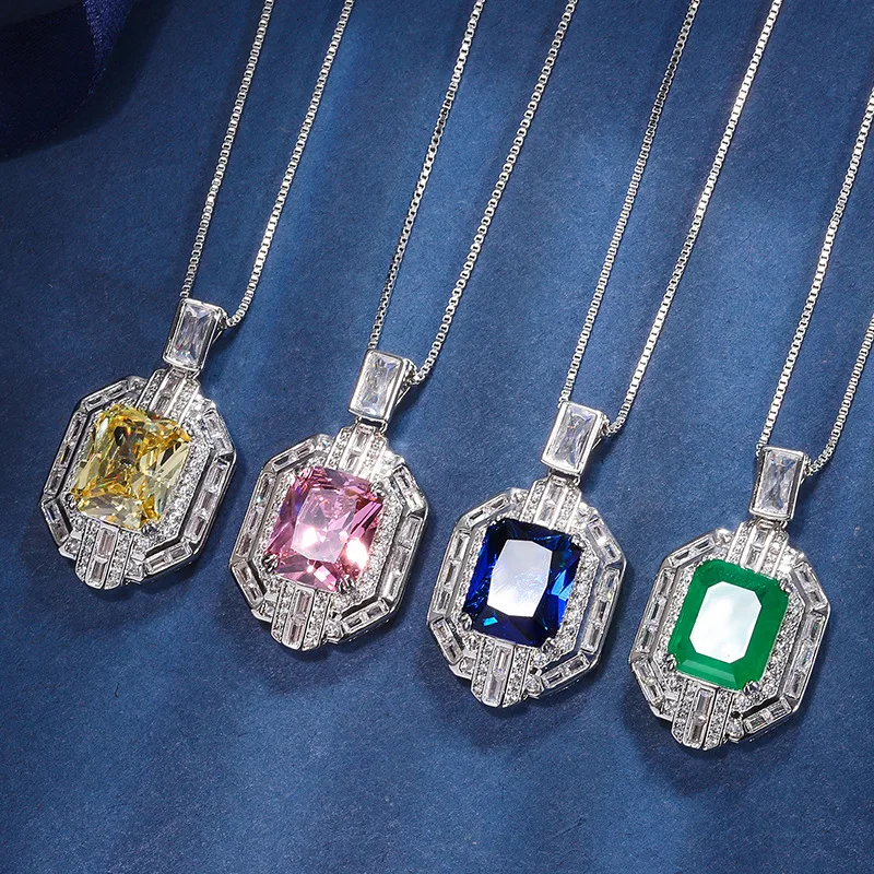 Fashion Sterling 925 Silver Delicate Novel Square Tourmaline Pendant Necklace for Women Luxury White Gold Color Fine Jewelry
Fashion Sterling 925 Silver Delicate Novel Square Tourmaline Pendant Necklace for Women Luxury White Gold Color Fine Jewelry