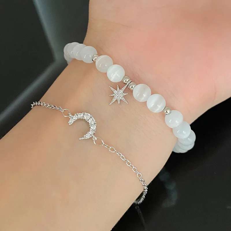 Double Layer Stainless Steel Bracelets with Star Moon Charm Bracelet Chain Link Bracelets for Women Jewelry Gifts
Double Layer Stainless Steel Bracelets with Star Moon Charm Bracelet Chain Link Bracelets for Women Jewelry Gifts