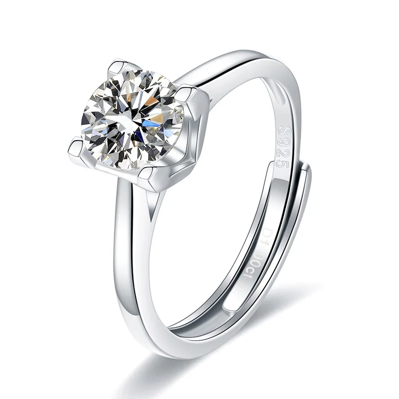 Sterling Silver S925 Moissanite Diamond Ring Simple Personality V-shaped Four claw One carat Open Diamond Women's Ring
Sterling Silver S925 Moissanite Diamond Ring Simple Personality V-shaped Four claw One carat Open Diamond Women's Ring