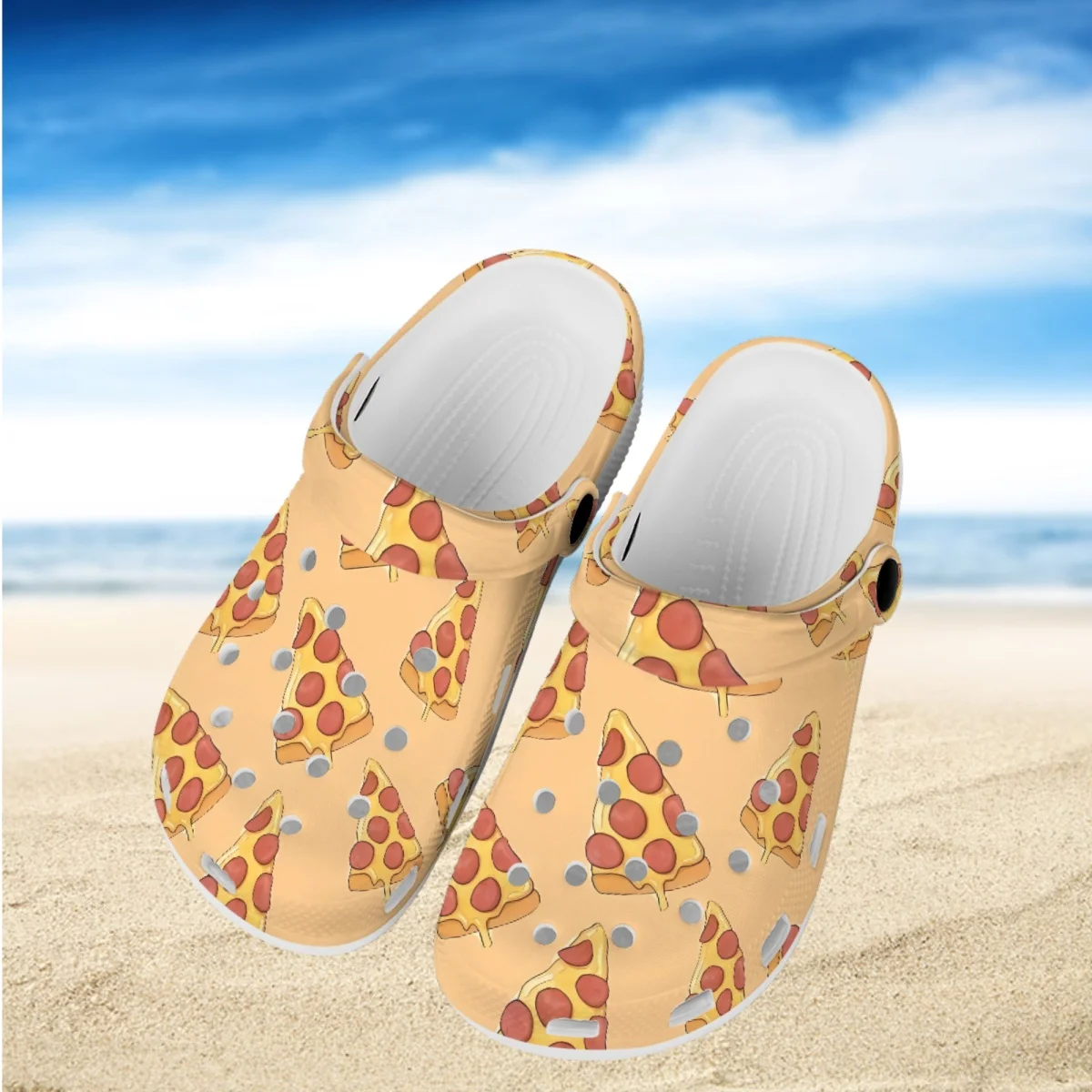 New Delicious Pizza Pattern Printed Hole Shoes for Women Outdoor Beach Non-slip Slippers Wading Sandals Comfortable Garden Clogs
New Delicious Pizza Pattern Printed Hole Shoes for Women Outdoor Beach Non-slip Slippers Wading Sandals Comfortable Garden Clogs