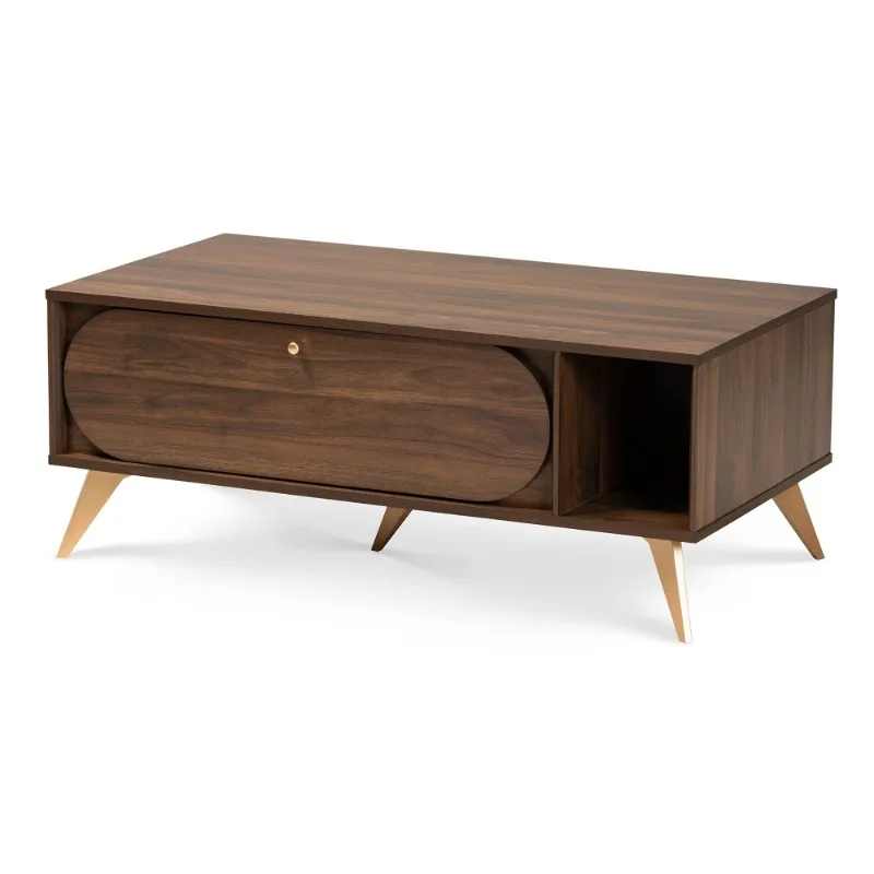 Baxton Studio Edel Mid-Century Modern Walnut Brown and Gold Finished Wood Coffee Table
Baxton Studio Edel Mid-Century Modern Walnut Brown and Gold Finished Wood Coffee Table