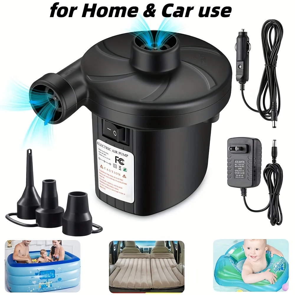 Portable Electric Air Pump With 3 Nozzles For Outdoor Inflatable Cushions Pvc Boat Pump Mattress Beds Swim Ring Camping Supplies
Portable Electric Air Pump With 3 Nozzles For Outdoor Inflatable Cushions Pvc Boat Pump Mattress Beds Swim Ring Camping Supplies