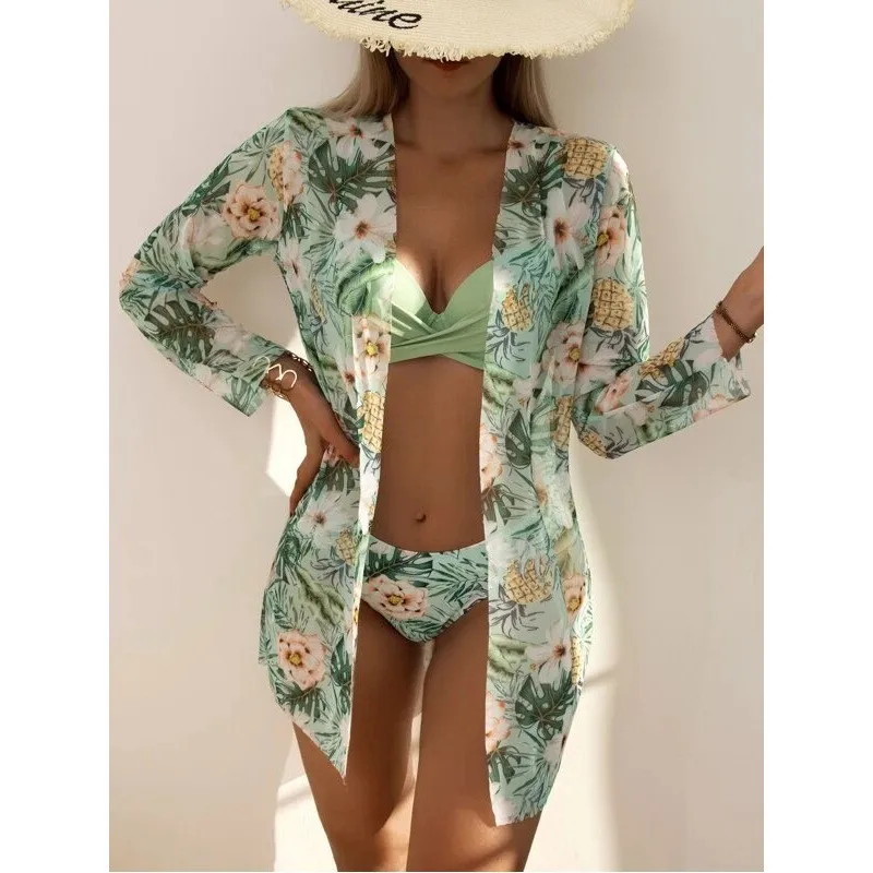 3 Piece Bikini Set with Cover Up Beach Dress Floral Print Swimsuit Cover Ups for Women Push Up Straps 2022 New Trend Outfits NEW
3 Piece Bikini Set with Cover Up Beach Dress Floral Print Swimsuit Cover Ups for Women Push Up Straps 2022 New Trend Outfits NEW