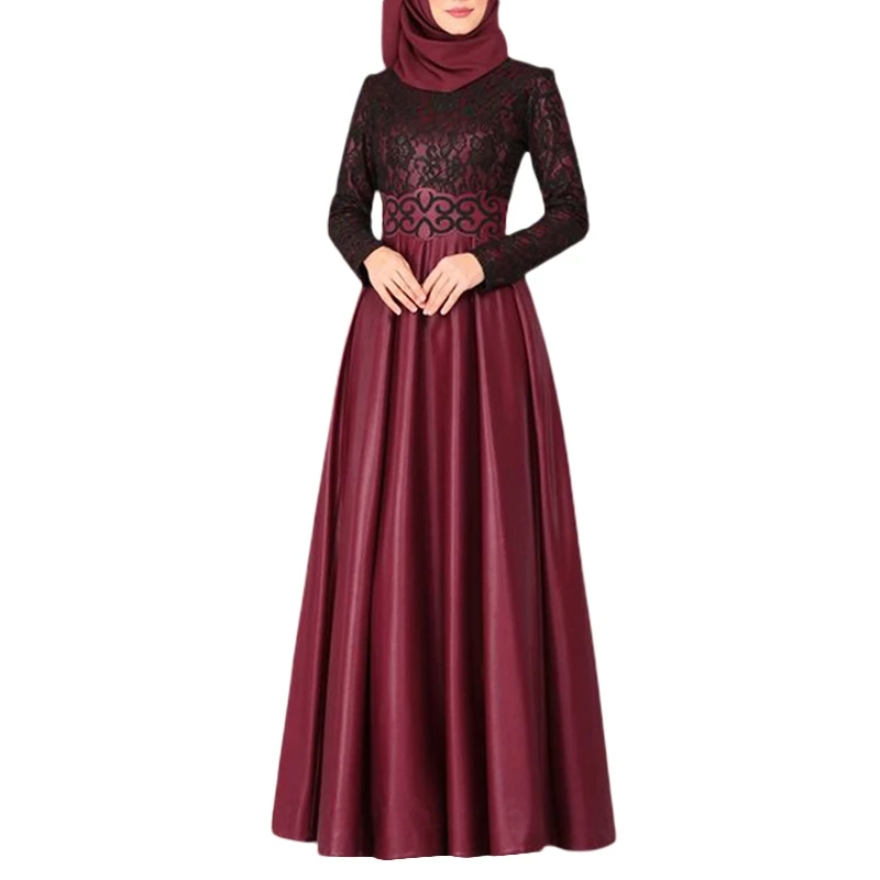 Muslim Women's Vintage A-Line Dress Elegant Lace Patchwork Long Sleeve Muslim Ethnic Dress
Muslim Women's Vintage A-Line Dress Elegant Lace Patchwork Long Sleeve Muslim Ethnic Dress