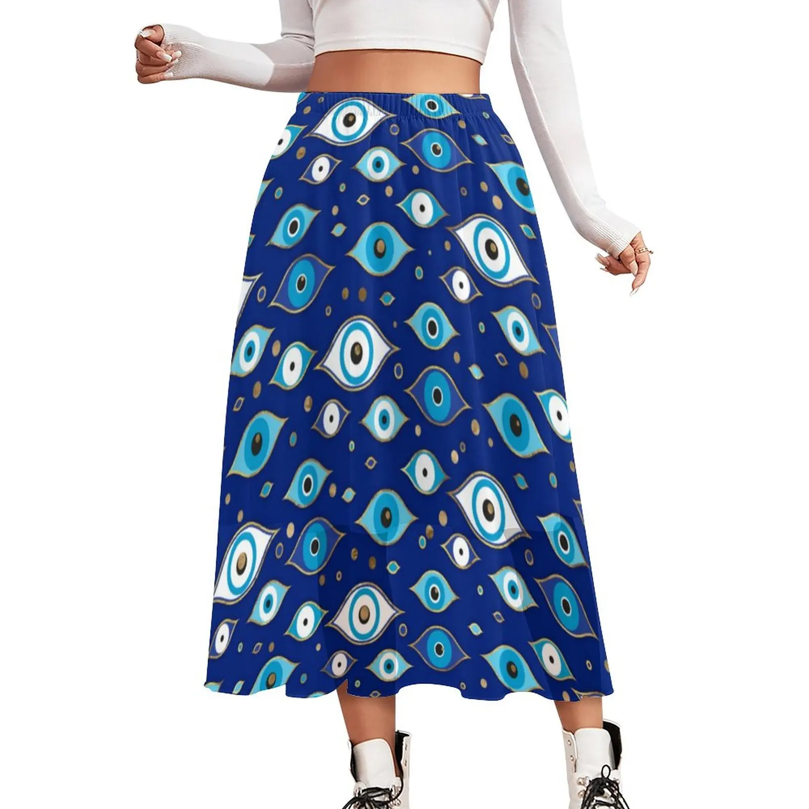 Blue Evil Eye Skirt Greek Mati Mataki Kawaii Long Skirts Elastic Waist Printed Street Style Casual Skirt Big Size
Blue Evil Eye Skirt Greek Mati Mataki Kawaii Long Skirts Elastic Waist Printed Street Style Casual Skirt Big Size