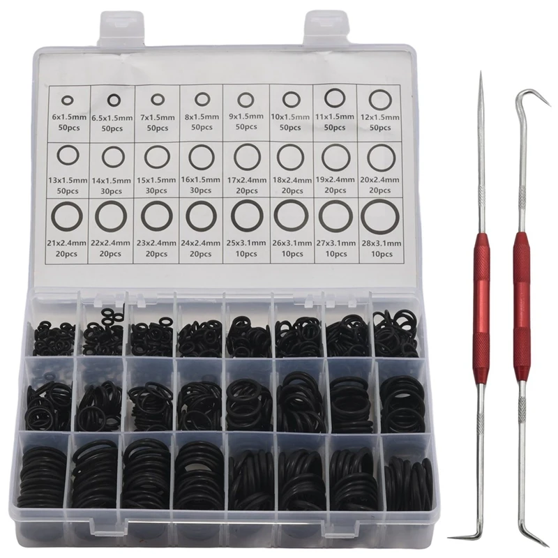 Nitrile Rubber O Ring Set With Hook Tools NBR Seal Rings Gasket Oring Oil-Resistant Sealing O-Ring Kit
Nitrile Rubber O Ring Set With Hook Tools NBR Seal Rings Gasket Oring Oil-Resistant Sealing O-Ring Kit