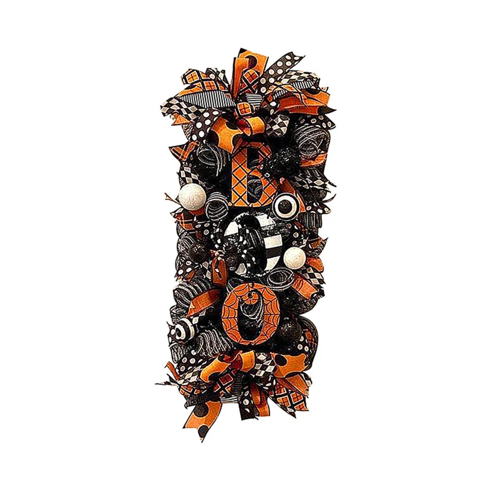Spooky Halloween Door Hanging Wreath Spider Theme Intricate Mesh and Ribbon Design Glitter Ball Picks Handcrafted Quality
Spooky Halloween Door Hanging Wreath Spider Theme Intricate Mesh and Ribbon Design Glitter Ball Picks Handcrafted Quality