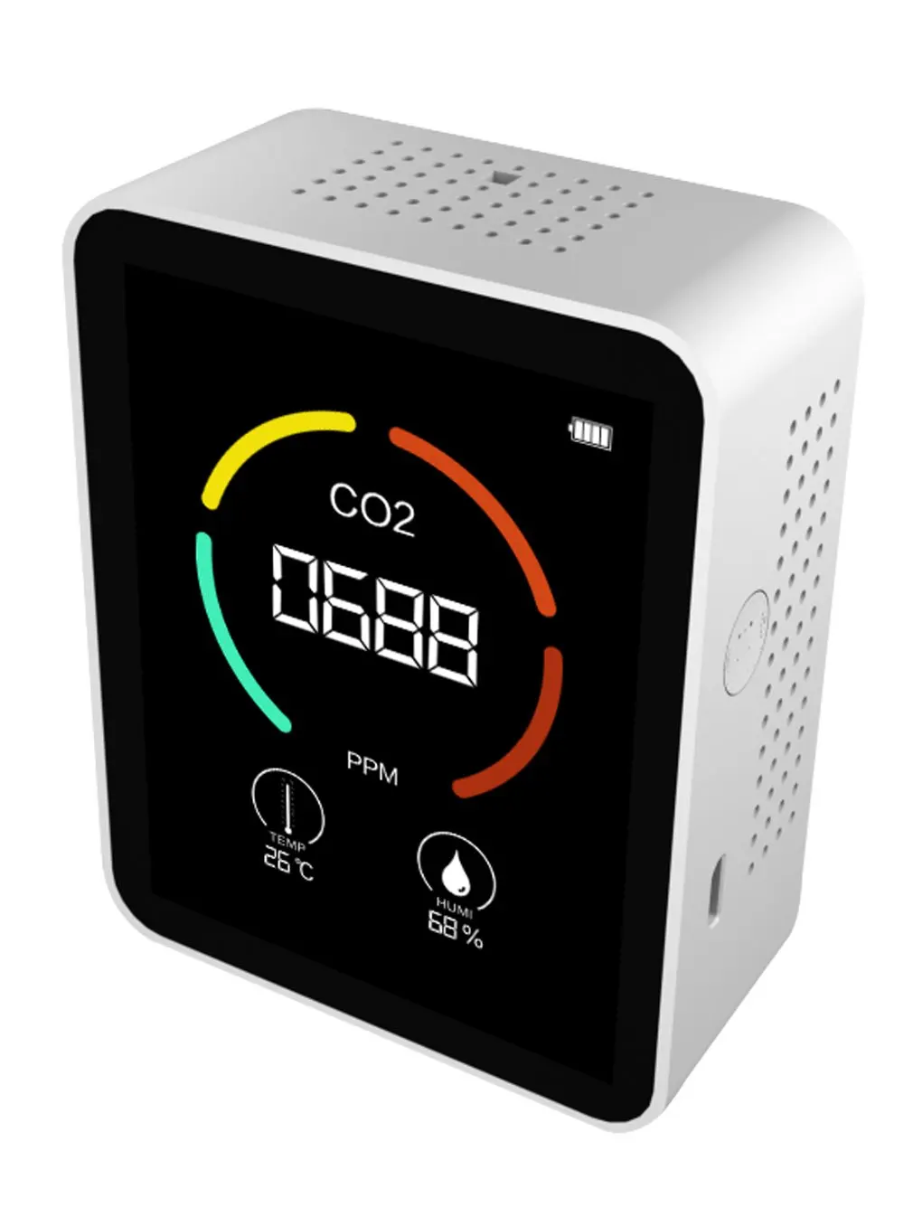 Multifunctional 5 in1 CO2 Meter Digital Temperature Humidity Sensor Tester Air Quality Monitor Carbon Dioxide TVOC HCHO Detector
Multifunctional 5 in1 CO2 Meter Digital Temperature Humidity Sensor Tester Air Quality Monitor Carbon Dioxide TVOC HCHO Detector
