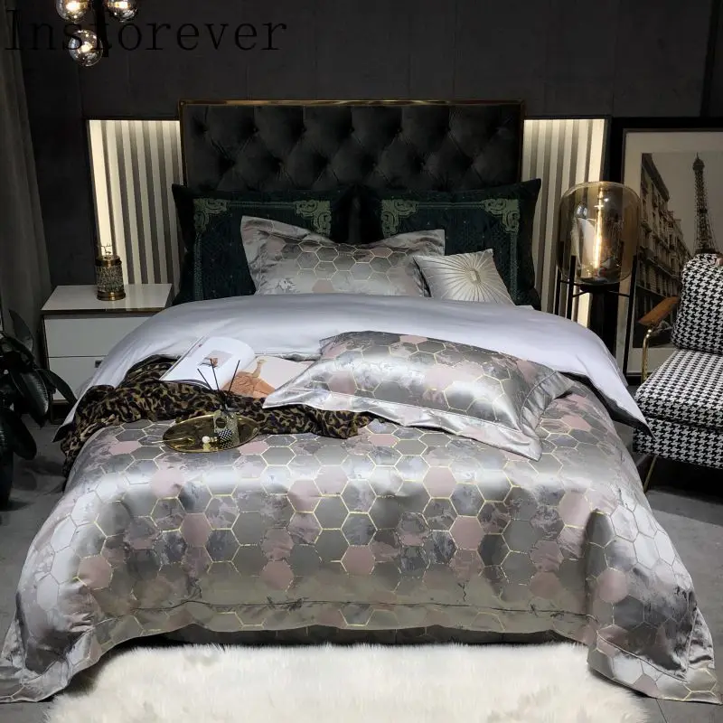 Insforever High Quality 120S Satin Jacquard Bedding Set Egyptian Cotton Sets Soft Duvet Cover Flat Bed Sheet Pillowcases Silky
Insforever High Quality 120S Satin Jacquard Bedding Set Egyptian Cotton Sets Soft Duvet Cover Flat Bed Sheet Pillowcases Silky