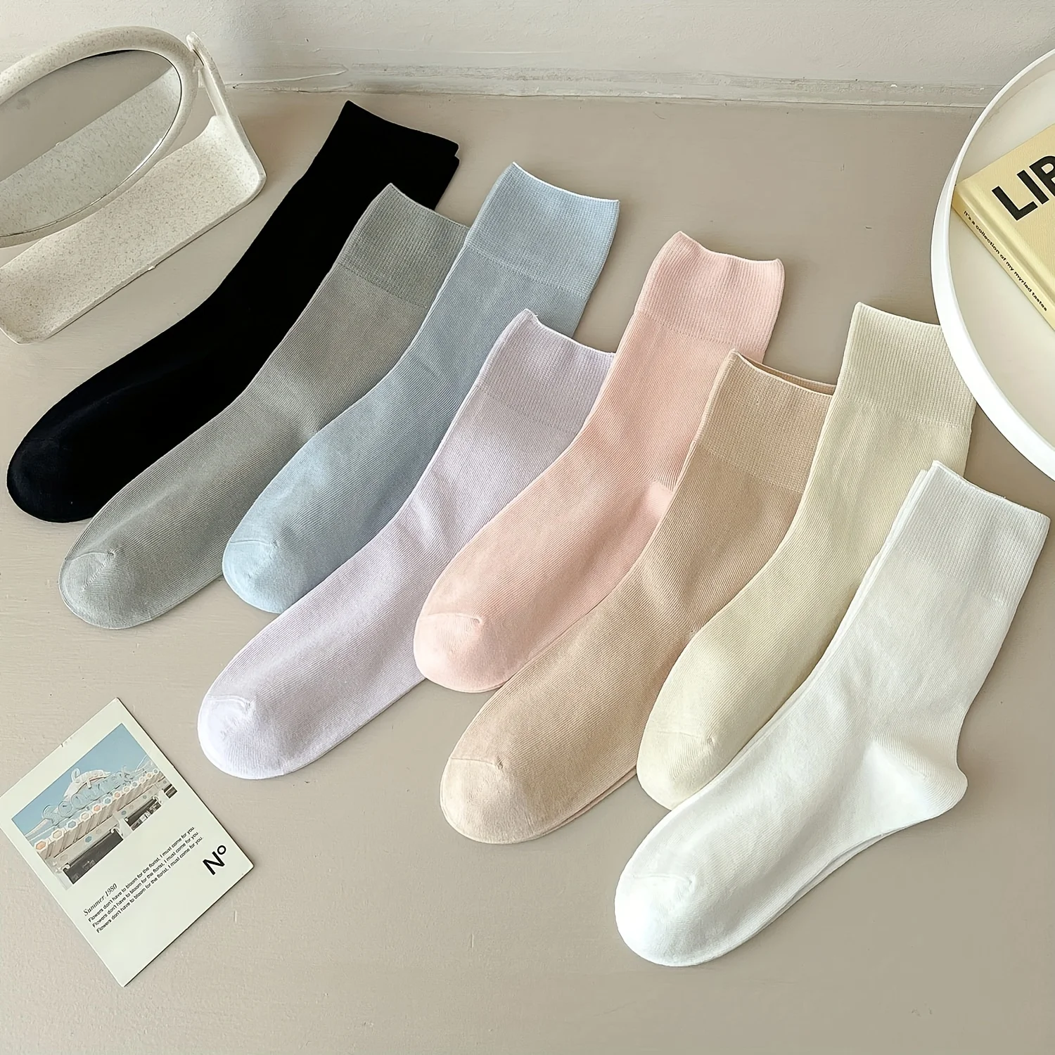 Women's Soft Solid Color Mid Length Socks, Breathable and Sweat-absorbing Casual Sports Socks Kawaii Socks
Women's Soft Solid Color Mid Length Socks, Breathable and Sweat-absorbing Casual Sports Socks Kawaii Socks