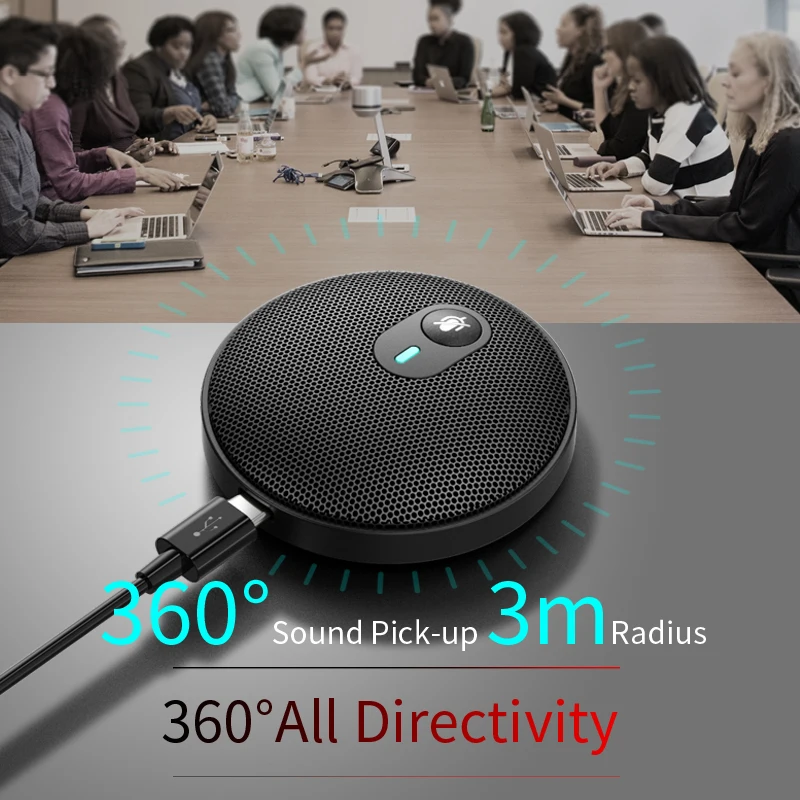 360° Omnidirectional U3 Microphone 3.5mm Wired Home Desktop for PC Video Meeting Business Conference Live Chatting Games
360° Omnidirectional U3 Microphone 3.5mm Wired Home Desktop for PC Video Meeting Business Conference Live Chatting Games